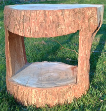 Log table tree stump coffee