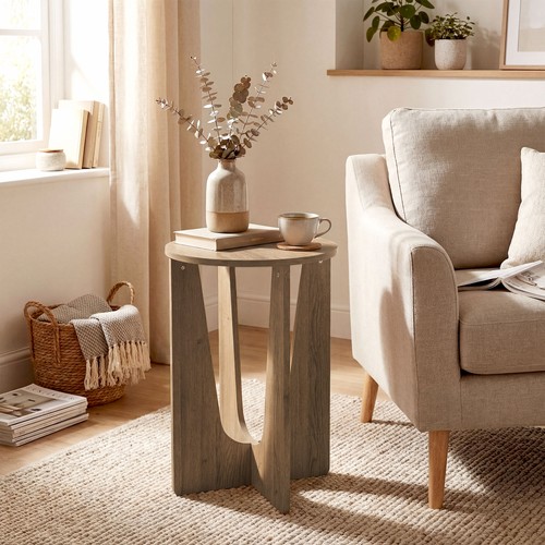 Round side table - round, rustic