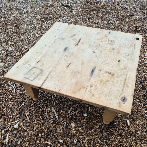 Brown pine coffee table - table, solid