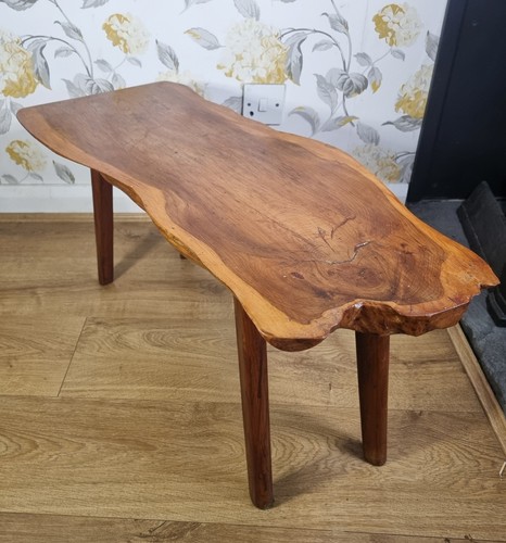 Vintage yew wood coffee table - coffee,