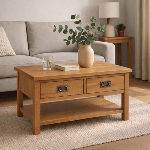 Oak coffee table with - coffee,